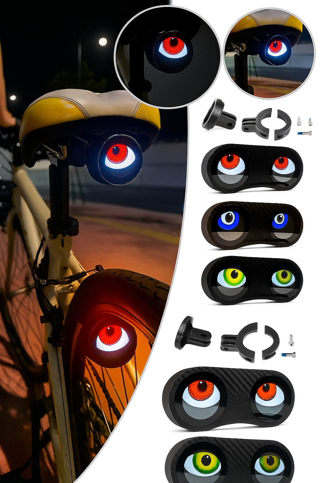 LED Fietslamp met Oog-Design – Uniek & Veilig op de weg